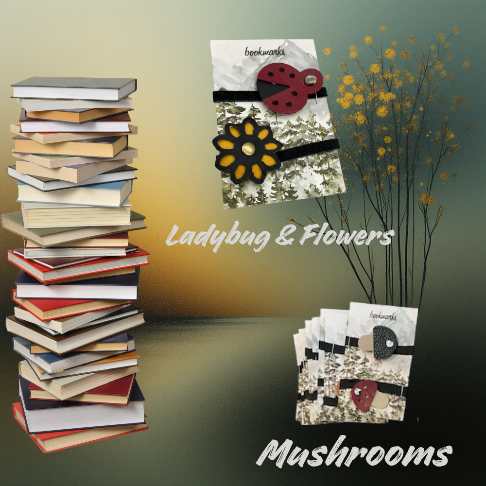 Leather Bookmarks x 2